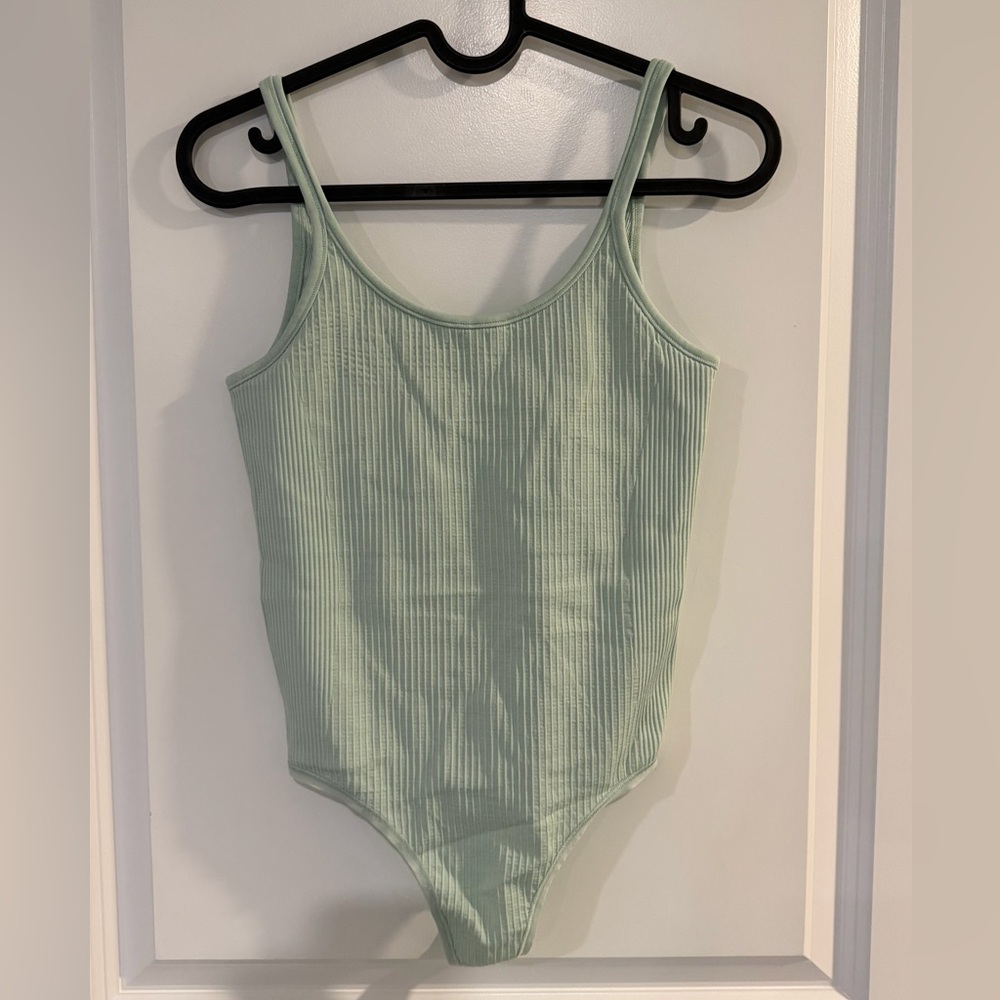 Lululemon Ebb to Street Bodysuit Ribbed Scoop Neck Light Mint - #30 - Picture 3 of 9